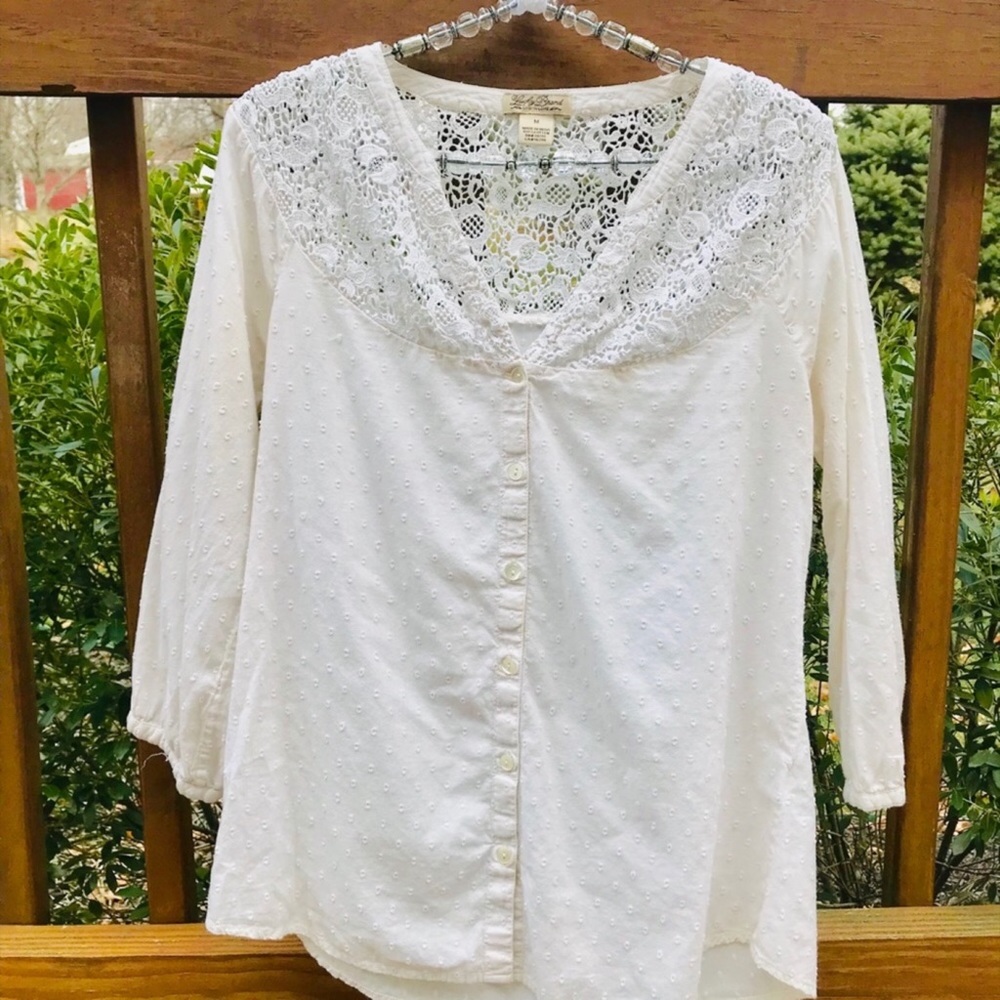 Lucky Brand Light Weight Cotton Boho Blouse